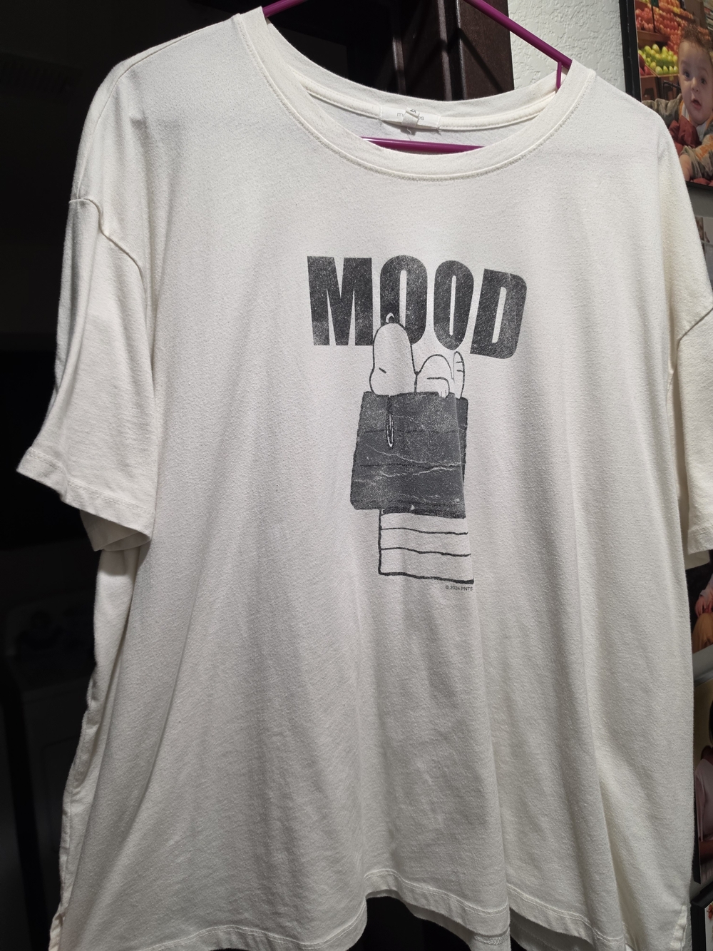Maurices White Graphic 'MOOD' Snoopy T-Shirt Size 2X